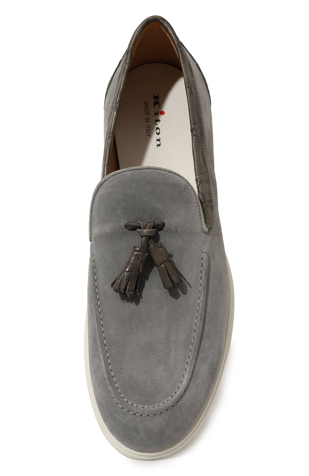 Лоферы с отделкой из кожи аллигатора KITON, арт. USSA076N00978, фото 6