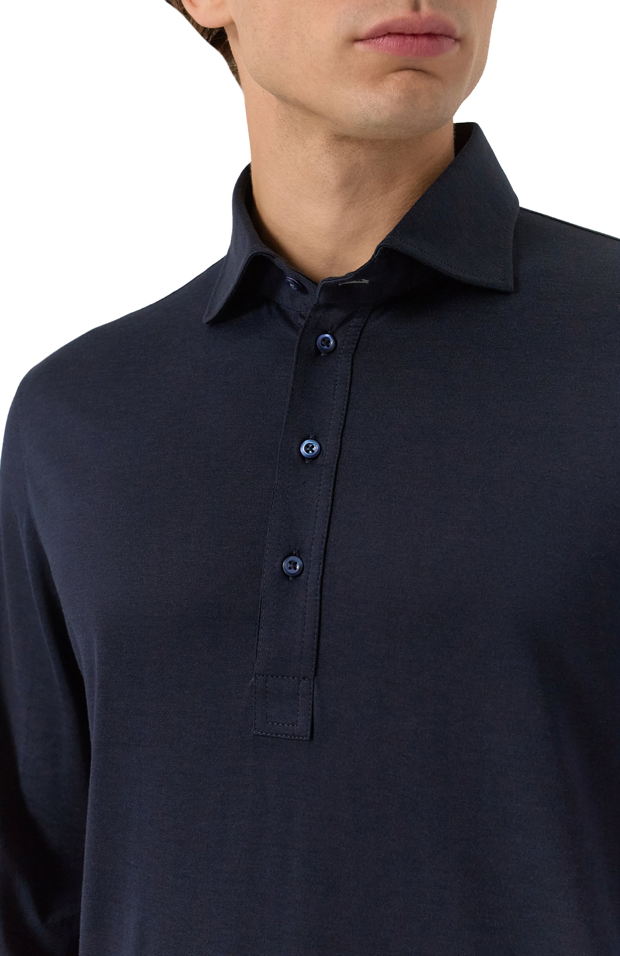 Поло из шелка и хлопка BRUNELLO CUCINELLI, арт. MH8363914, фото 5