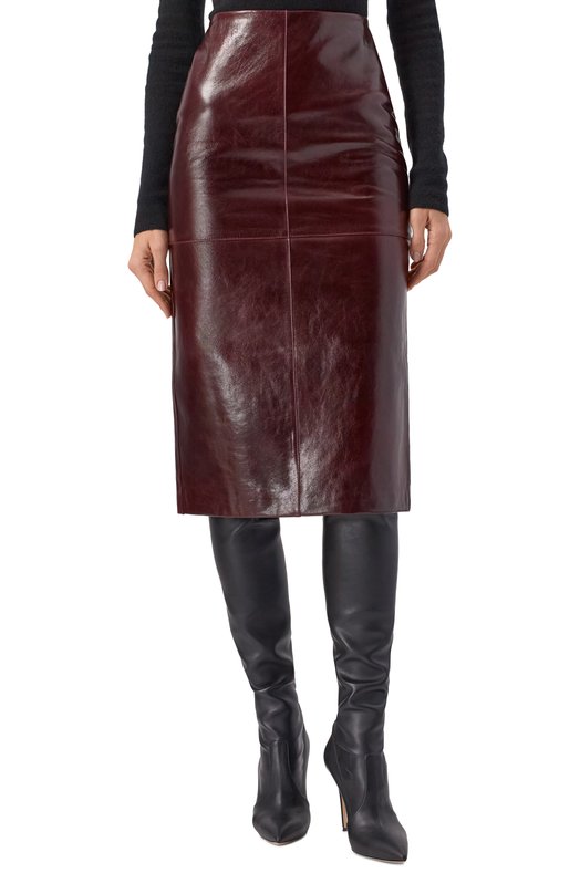 Кожаная юбка Sportmax AFA Бордовый  AFA Фото 3