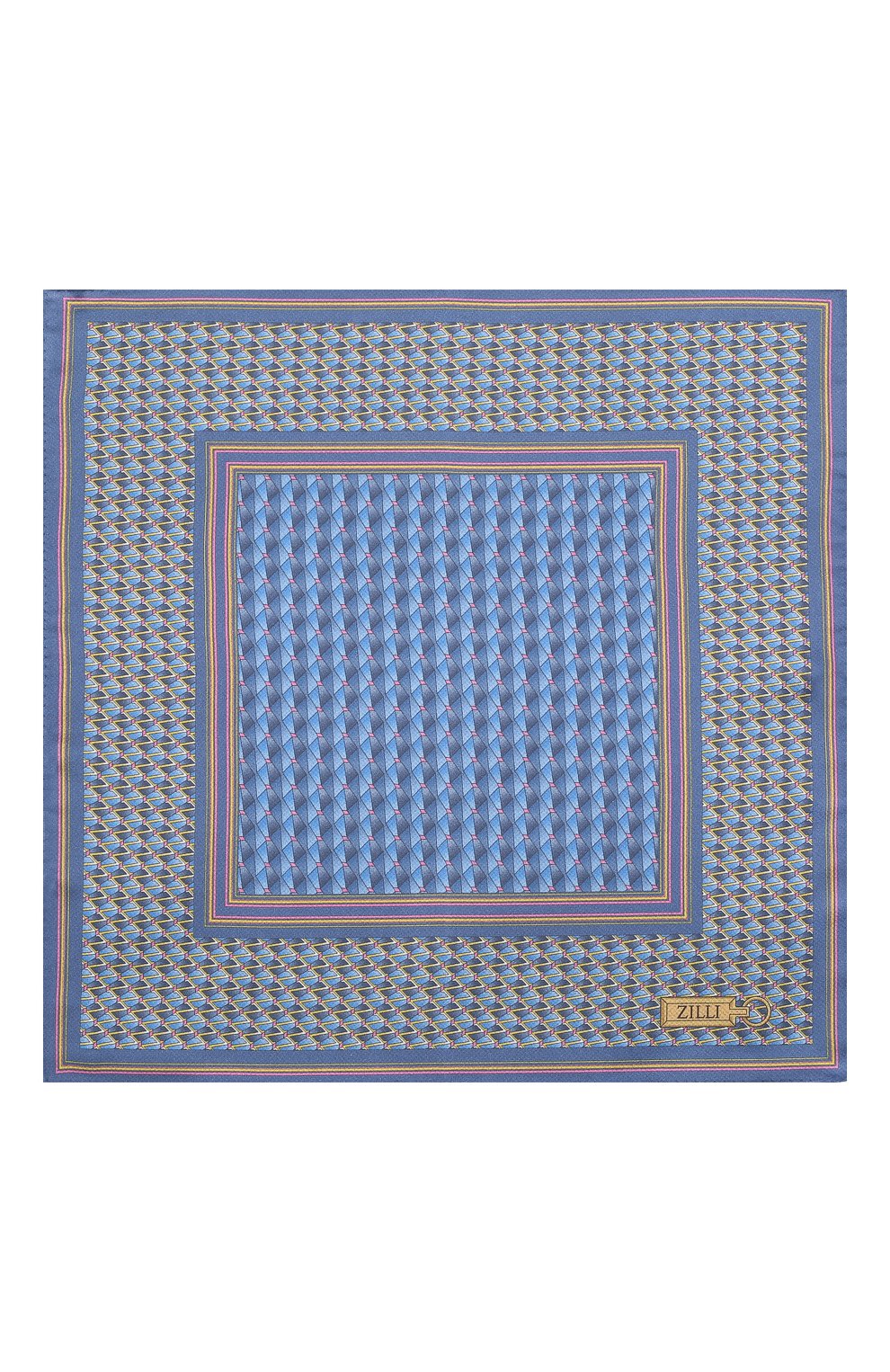 Шелковый платок ZILLI темно-синего цвета по цене 8995 руб., арт. 51612/HANDKERCHIEF, фото 3 Шелковый платок ZILLI, арт. 51612/HANDKERCHIEF, фото 3