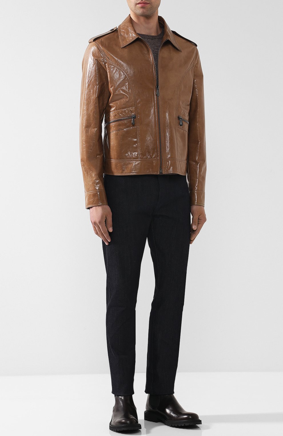 Кожаная куртка на молнии с отложным воротником BOTTEGA VENETA, арт. 513680/VEL00, фото 2