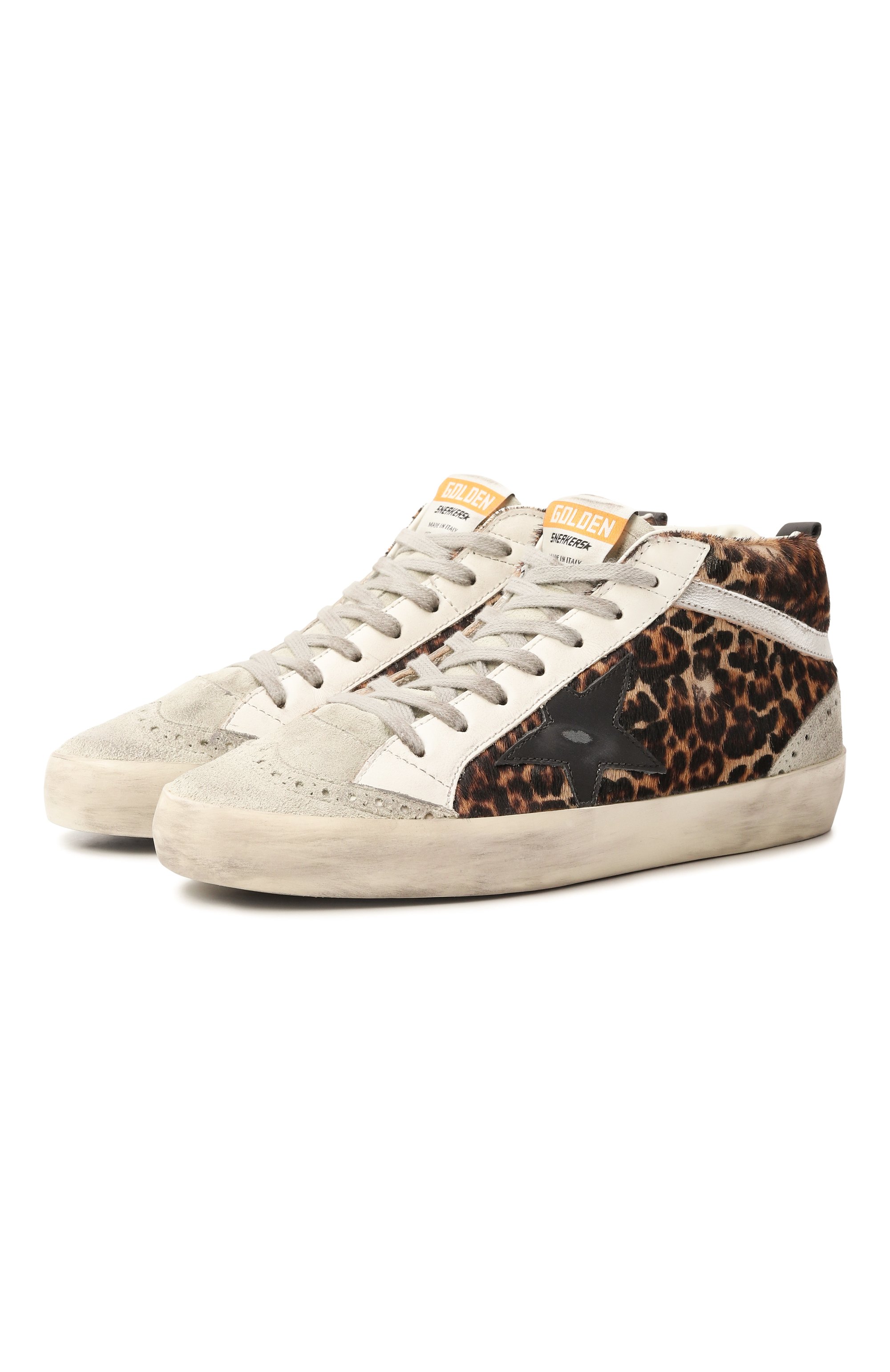 Кожаные кеды mid star GOLDEN GOOSE DELUXE BRAND, арт. GWF00122.F003766, фото 1