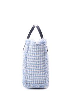 Женская сумка vanity mini MC2 SAINT BARTH голубого цвета, арт. VANITY MINI W/00506G | Фото 4 (Драгоценные камни: Проставлено; Размер: mini; Материал: Текстиль; Материал сплава: Проставлено; Ремень/цепочка: На ремешке)