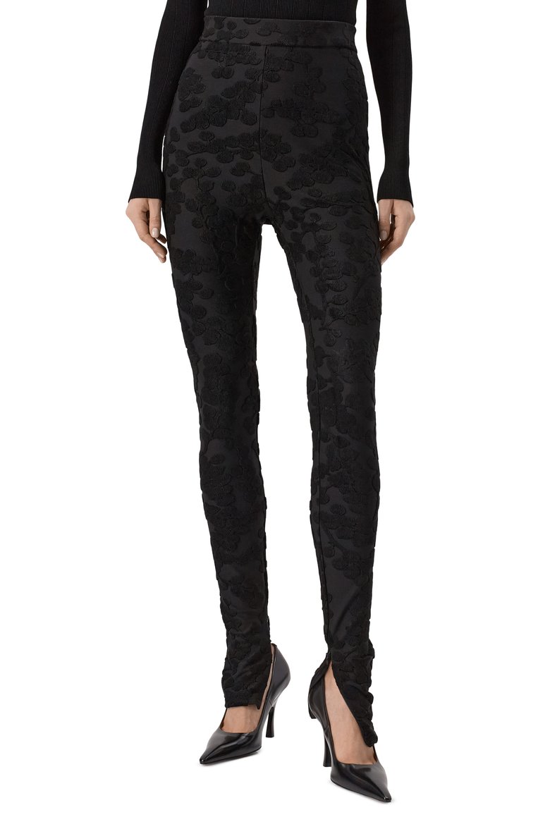 Женские легинсы из вискозы BALMAIN черного цвета, арт. DF00C040/JJ39 | Фото 3 (Длина (брюки, джинсы): Удлиненные; Материал внешний: Вискоза, Синтетический материал; Женское Кросс-КТ: Леггинсы-одежда; Стили: Гламурный)