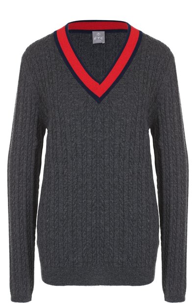 Кашемировый пуловер фактурной вязки с v-образным вырезом FTC, арт. 708-1110, фото 1