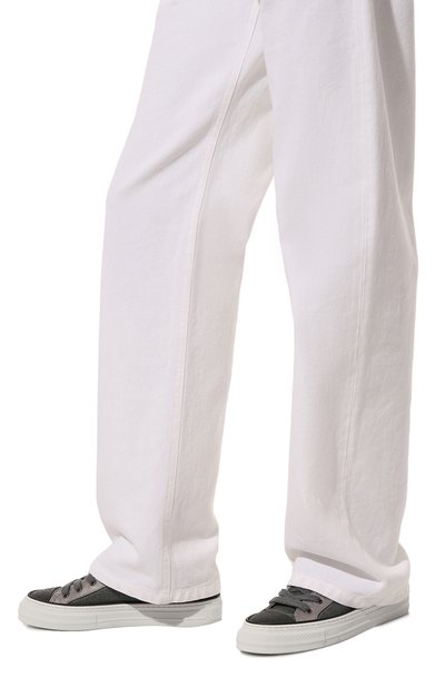 Текстильные кеды BRUNELLO CUCINELLI серого цвета по цене 87450 руб., арт. MZ25GBP424, фото 3 Текстильные кеды BRUNELLO CUCINELLI, арт. MZ25GBP424, фото 3