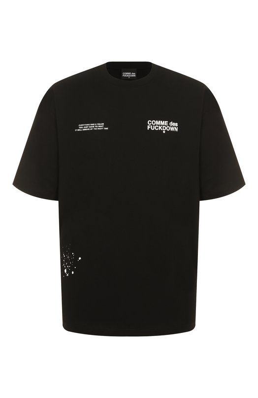 Хлопковая футболка Comme des Fuckdown CFABW01518 Чёрный CFABW01518