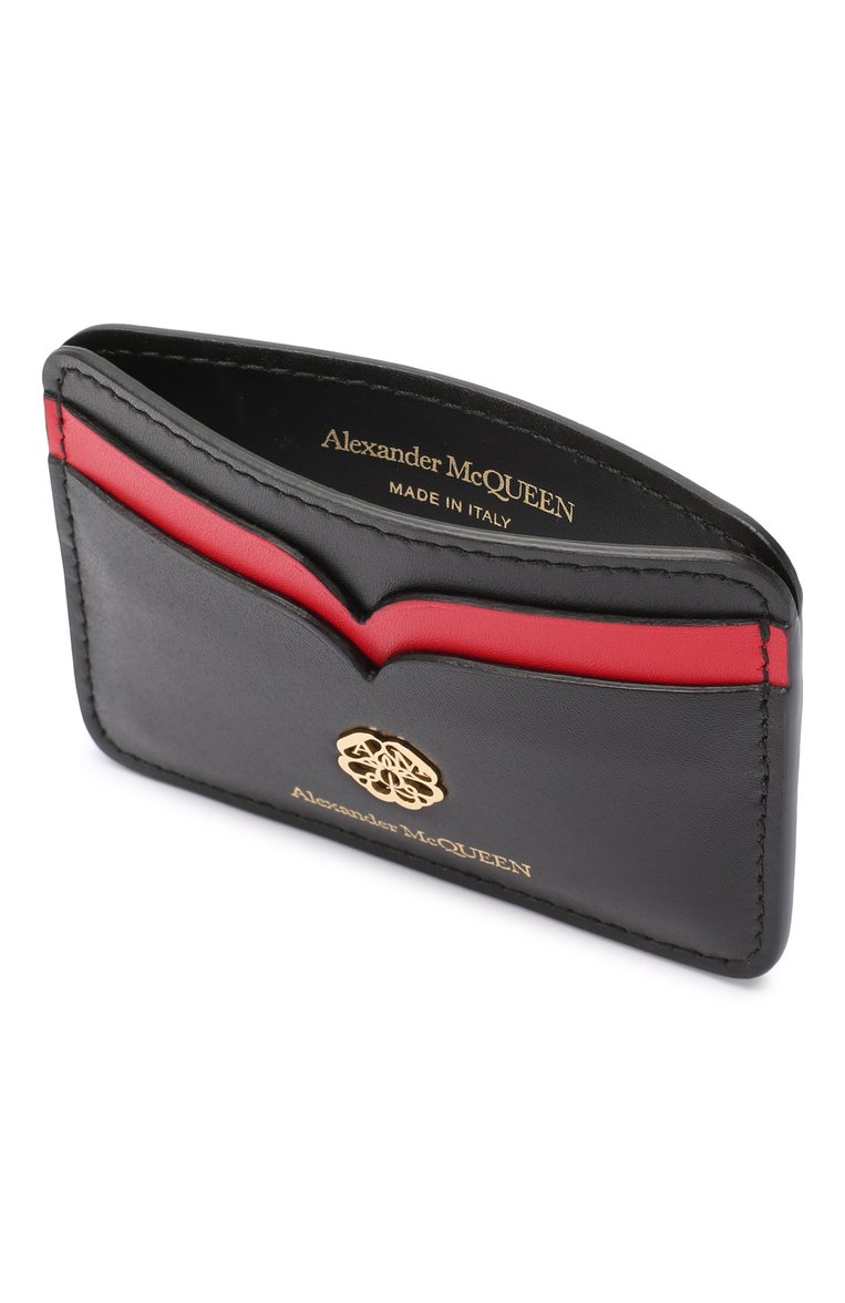 Женский кожаный футляр для кредитных карт ALEXANDER MCQUEEN черного цвета, арт. 610198/1CWDT | Фото 3 (Статус проверки: Проверена категория; Материал: Натуральная кожа; Нос: Не проставлено)