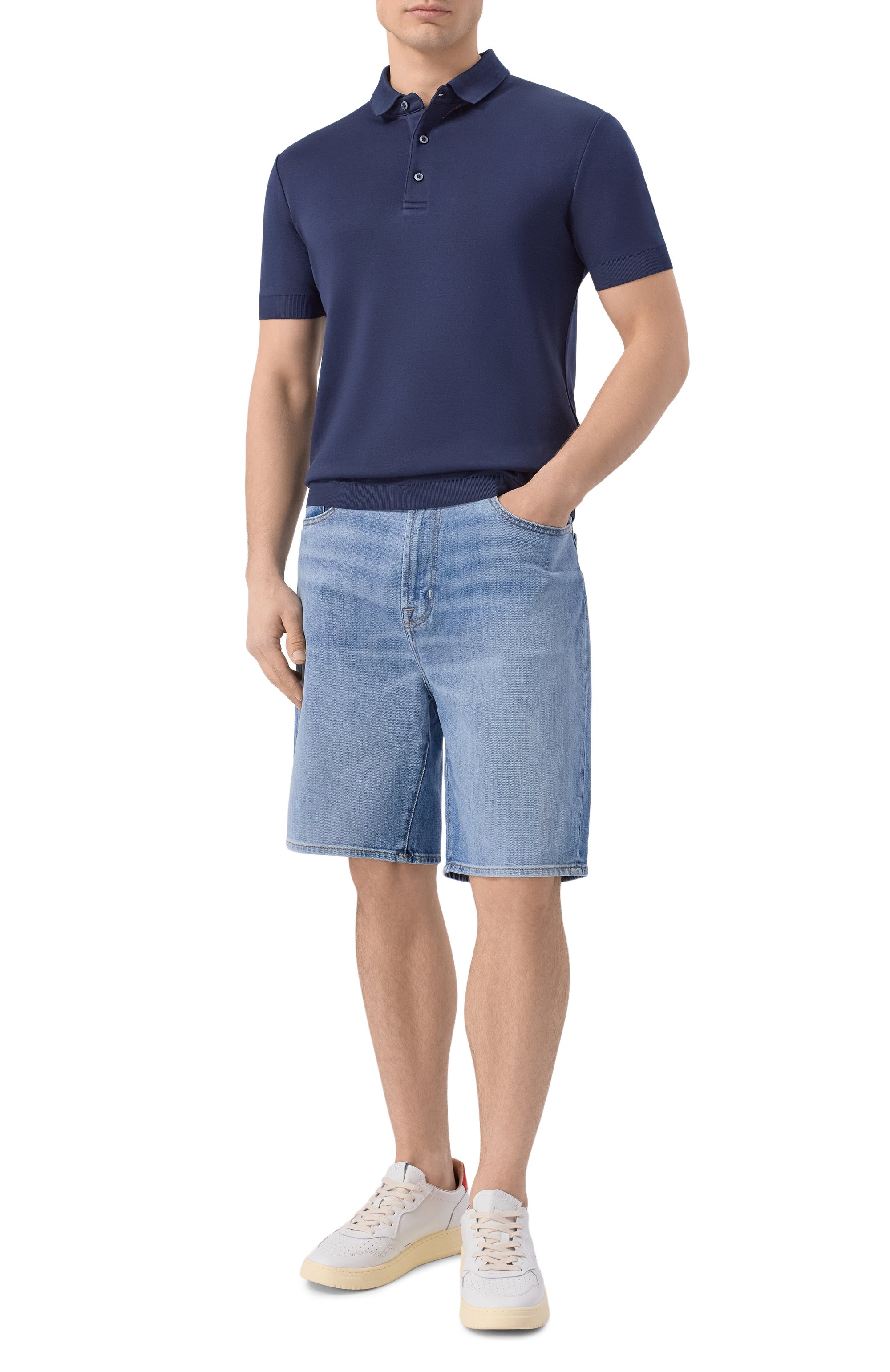 Джинсовые шорты 7 FOR ALL MANKIND голубого цвета по цене 21300 руб., арт. 7TH50A56-1XL, фото 2 Джинсовые шорты 7 FOR ALL MANKIND, арт. 7TH50A56-1XL, фото 2