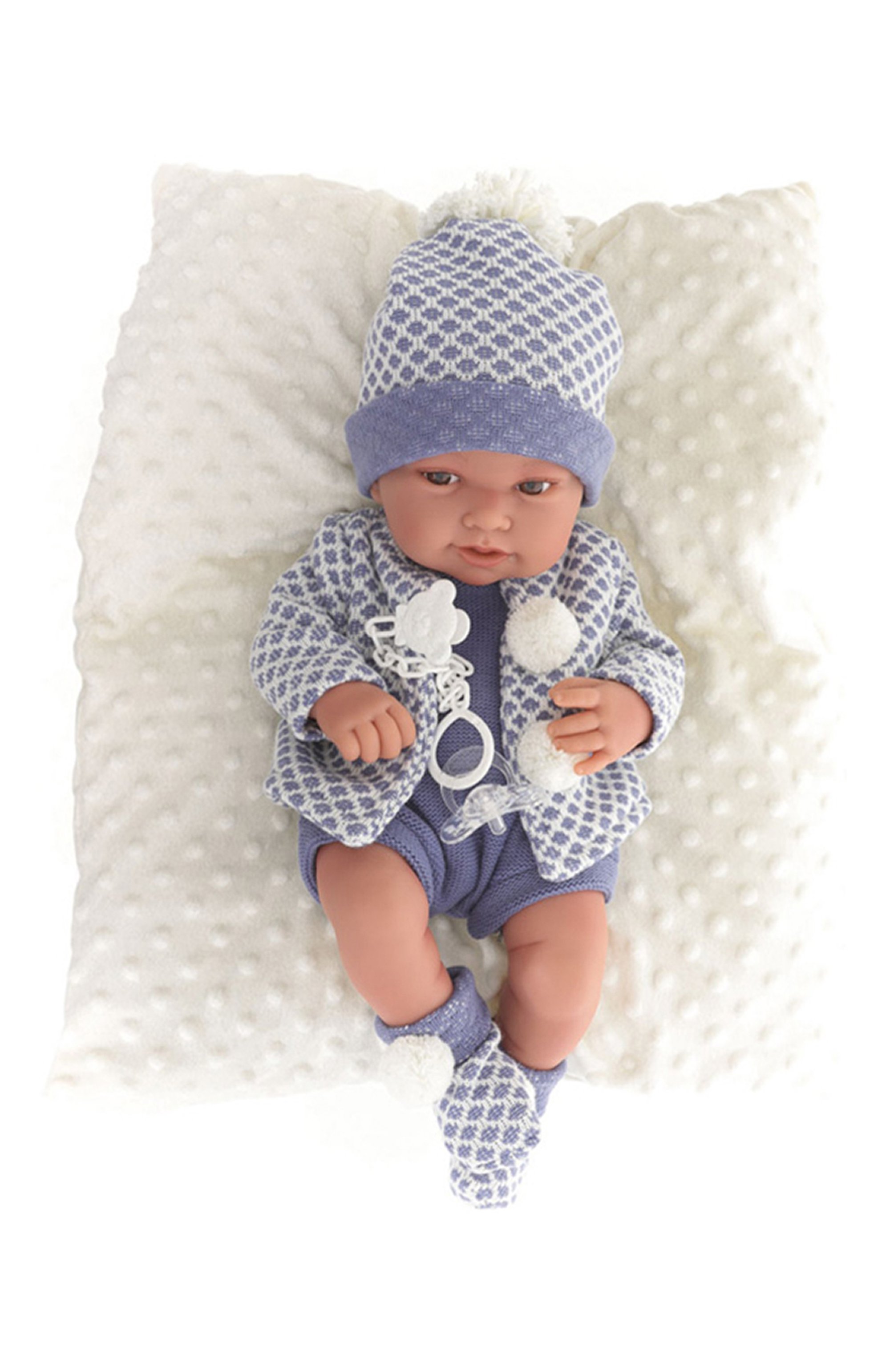 Кукла пупсик анжело ANTONIO JUAN синего цвета по цене 21130 руб., арт. 50035, фото 3 Кукла пупсик анжело ANTONIO JUAN, арт. 50035, фото 3