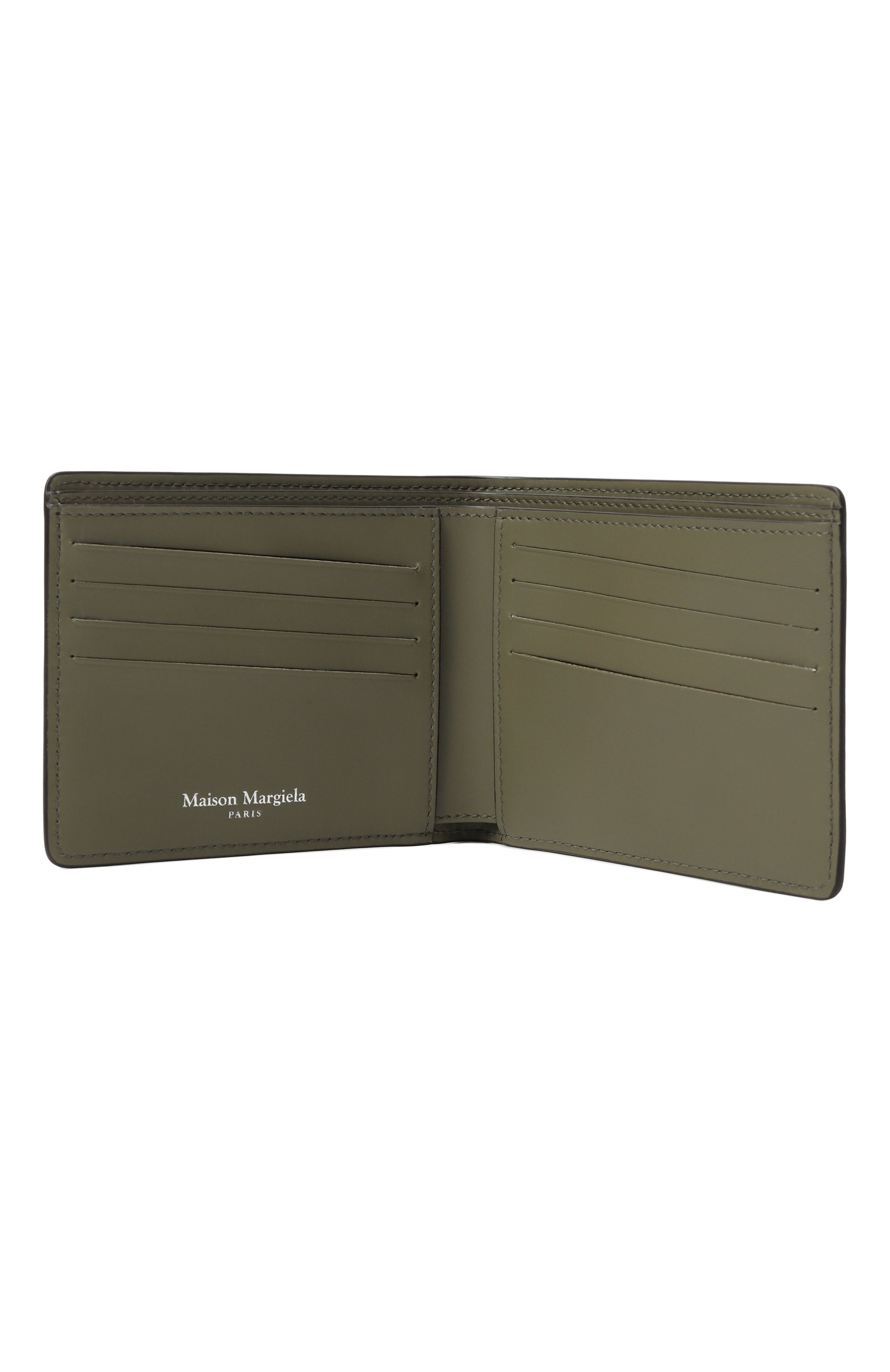 Кожаное портмоне MAISON MARGIELA хаки цвета по цене 55050 руб., арт. S35UI0435/P4745, фото 3 Кожаное портмоне MAISON MARGIELA, арт. S35UI0435/P4745, фото 3