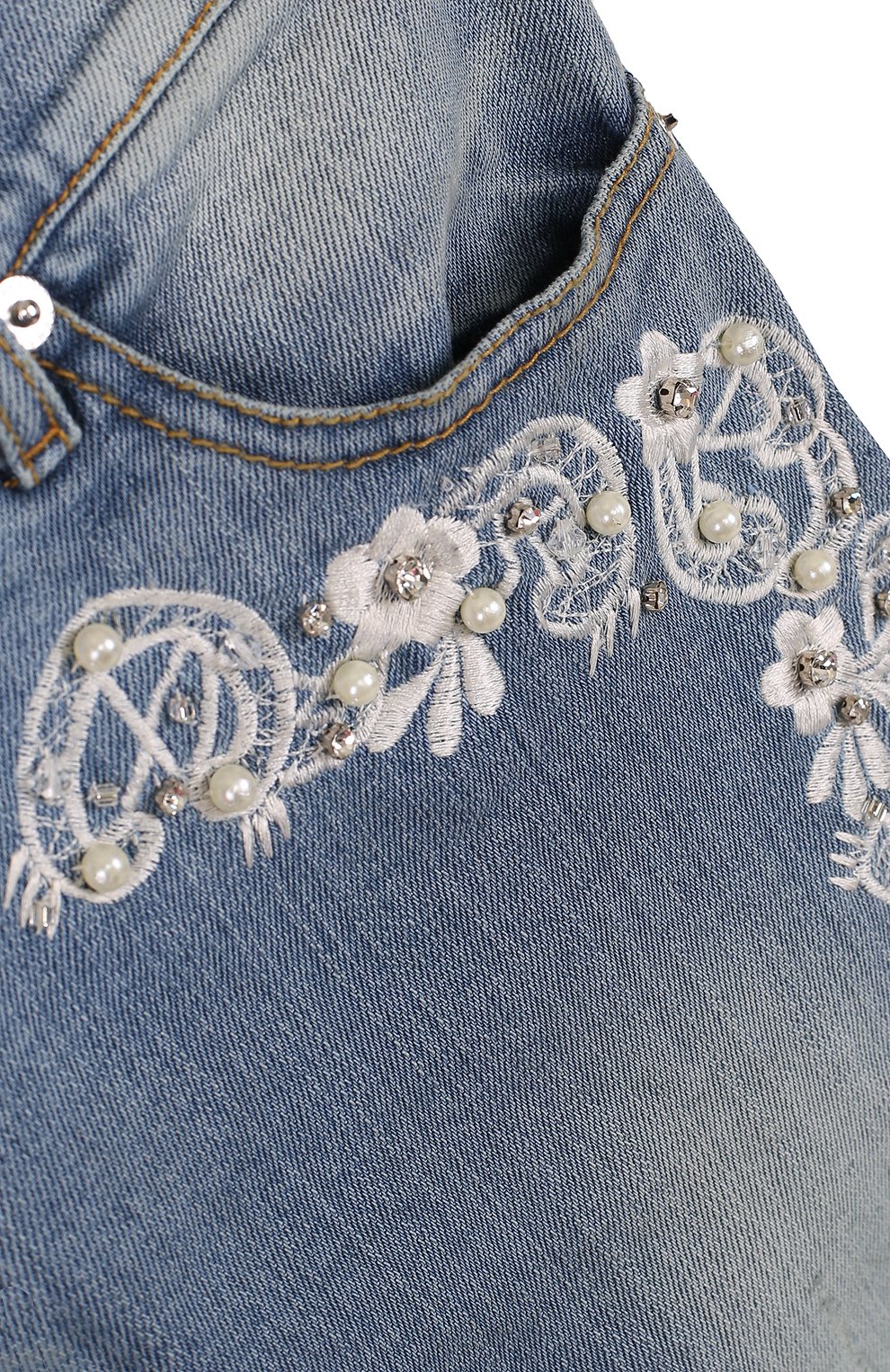 Джинсы с вышивкой и бусинами ERMANNO SCERVINO, арт. 42 I JL09/10-16, фото 3