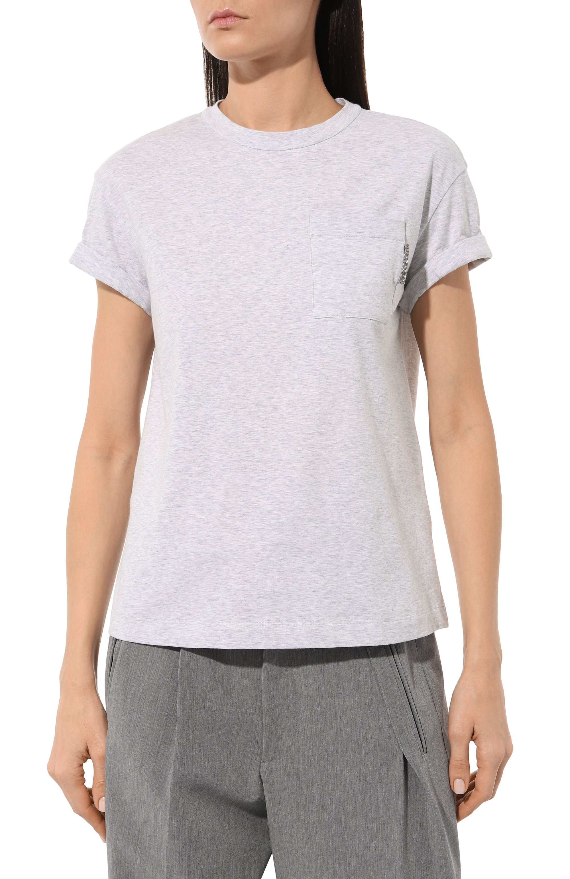 Хлопковая футболка BRUNELLO CUCINELLI, арт. M0T18BB300, фото 3