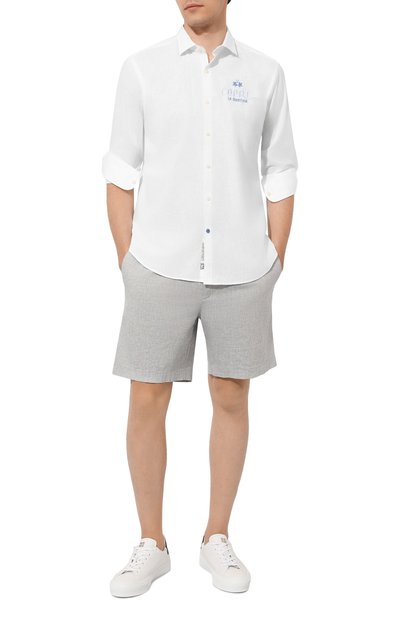 Рубашка из хлопка и льна LA MARTINA белого цвета по цене 17500 руб., арт. YMC312/TL072, фото 2 Рубашка из хлопка и льна LA MARTINA, арт. YMC312/TL072, фото 2