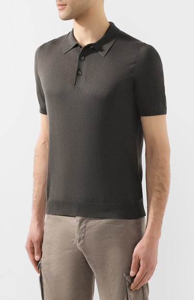 Шелковое поло ANDREA CAMPAGNA, арт. 43111/23503, фото 3