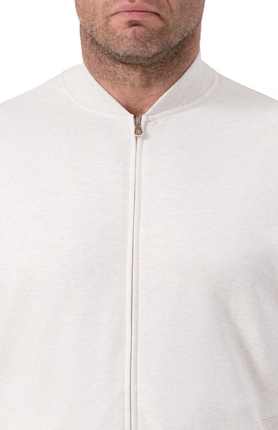 Хлопковая толстовка BRUNELLO CUCINELLI светло-серого цвета по цене 134000 руб., арт. MR8079072G, фото 5 Хлопковая толстовка BRUNELLO CUCINELLI, арт. MR8079072G, фото 5