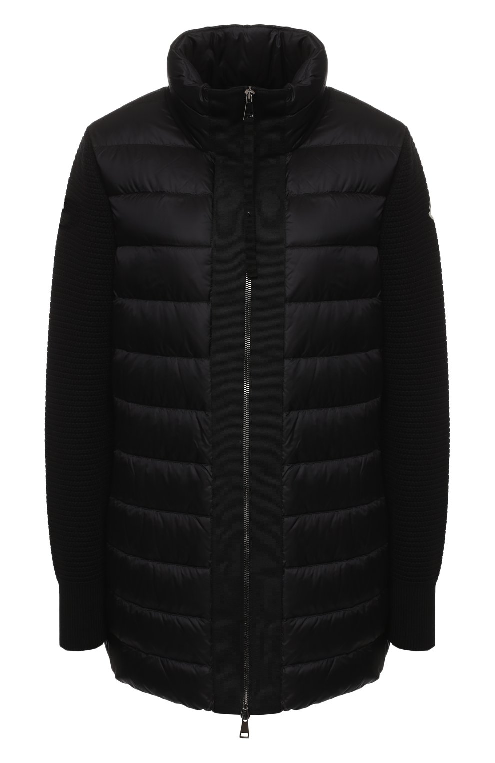 Пуховая куртка с воротником-стойкой MONCLER черного цвета по цене 56500 руб., арт. D2-093-94905-00-98124, фото 1 Пуховая куртка с воротником-стойкой MONCLER, арт. D2-093-94905-00-98124, фото 1