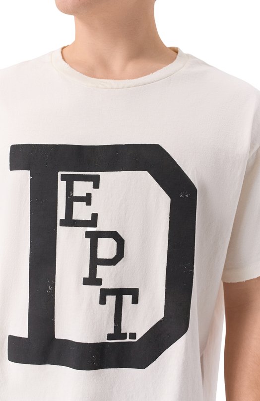 Хлопковая футболка Gallery Dept. UGT-102889 Кремовый  UGT-102889 Фото 5