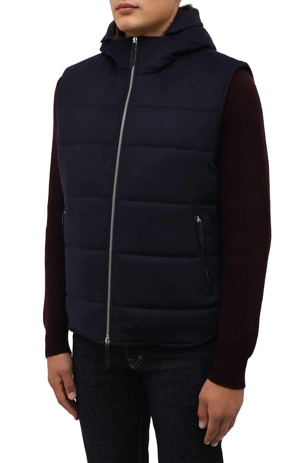 Жилет из шерсти викуньи с подкладкой из соболя и ласки ANDREA CAMPAGNA, арт. 00401H9RF2900, фото 3