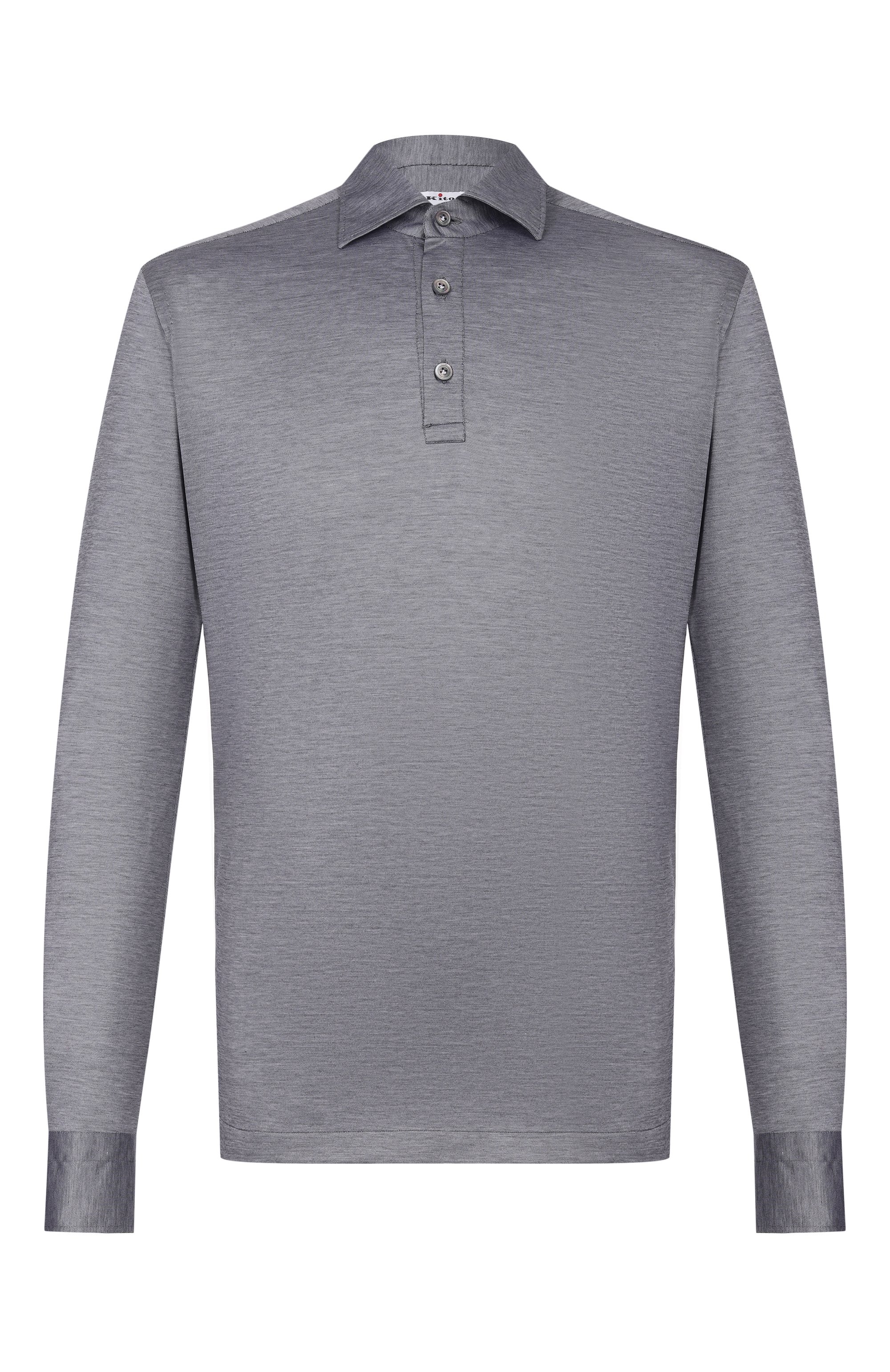 Хлопковое поло KITON серого цвета по цене 79950 руб., арт. UMCP0SH09665, фото 1 Хлопковое поло KITON, арт. UMCP0SH09665, фото 1