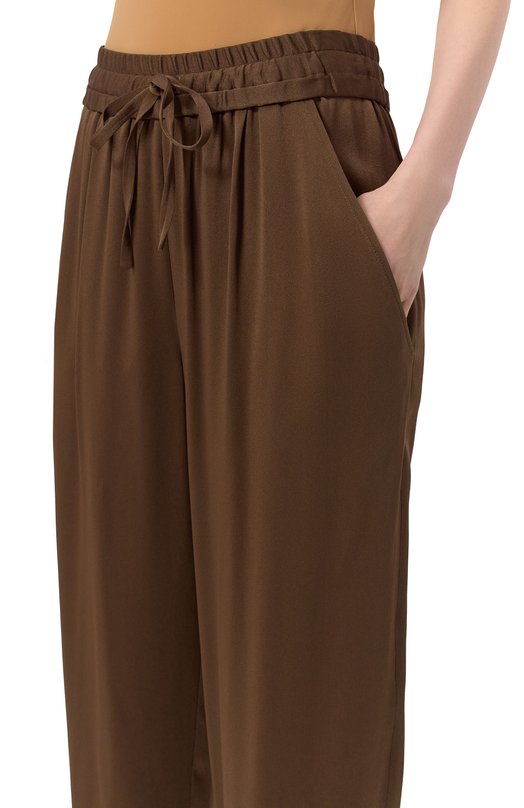 Атласные брюки Isabel Marant PA0522FA/C1J04I Коричневый  PA0522FA/C1J04I Фото 5
