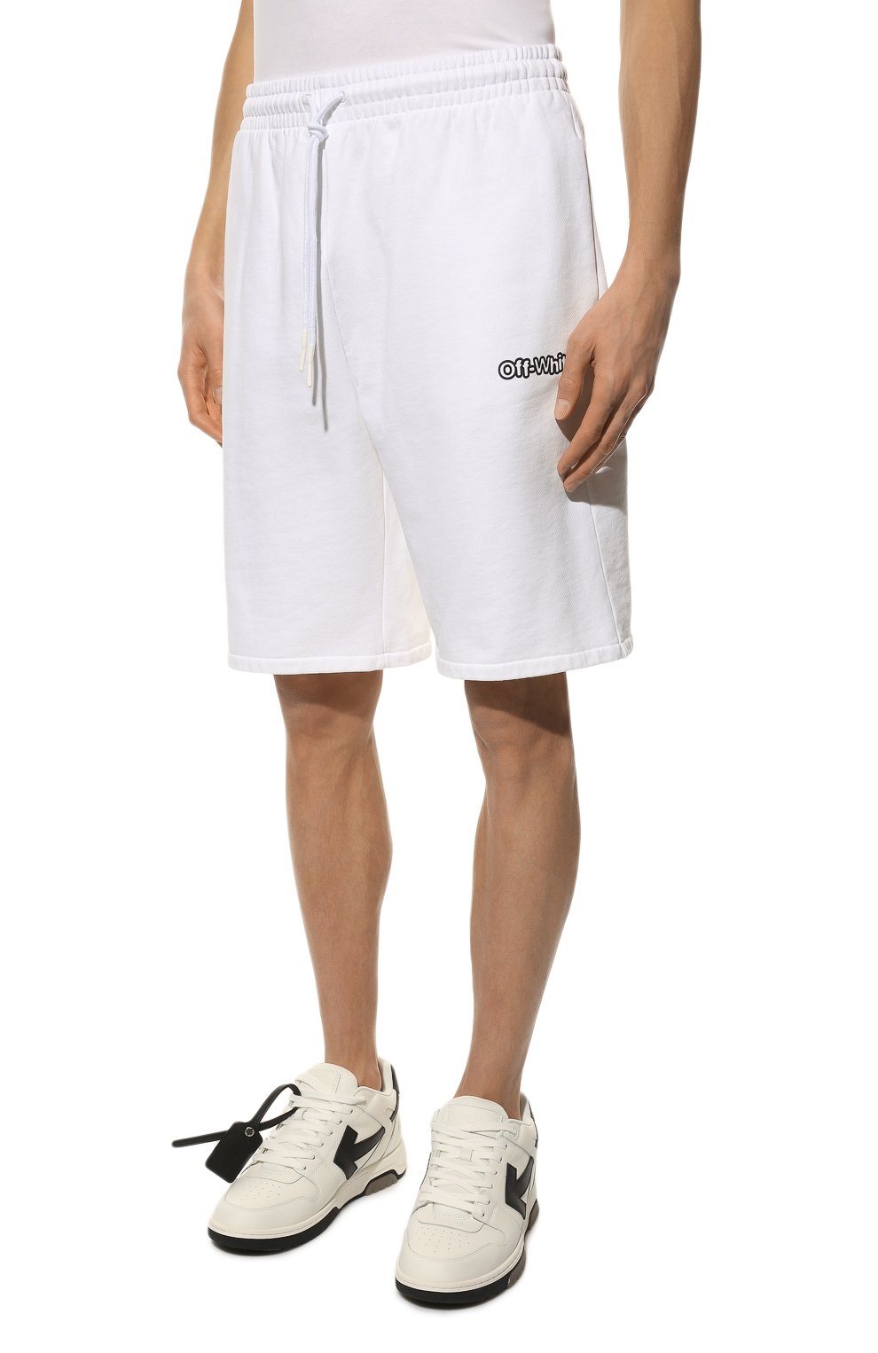 Хлопковые шорты OFF-WHITE белого цвета по цене 45400 руб., арт. 0MCI013S22FLE006, фото 3 Хлопковые шорты OFF-WHITE, арт. 0MCI013S22FLE006, фото 3