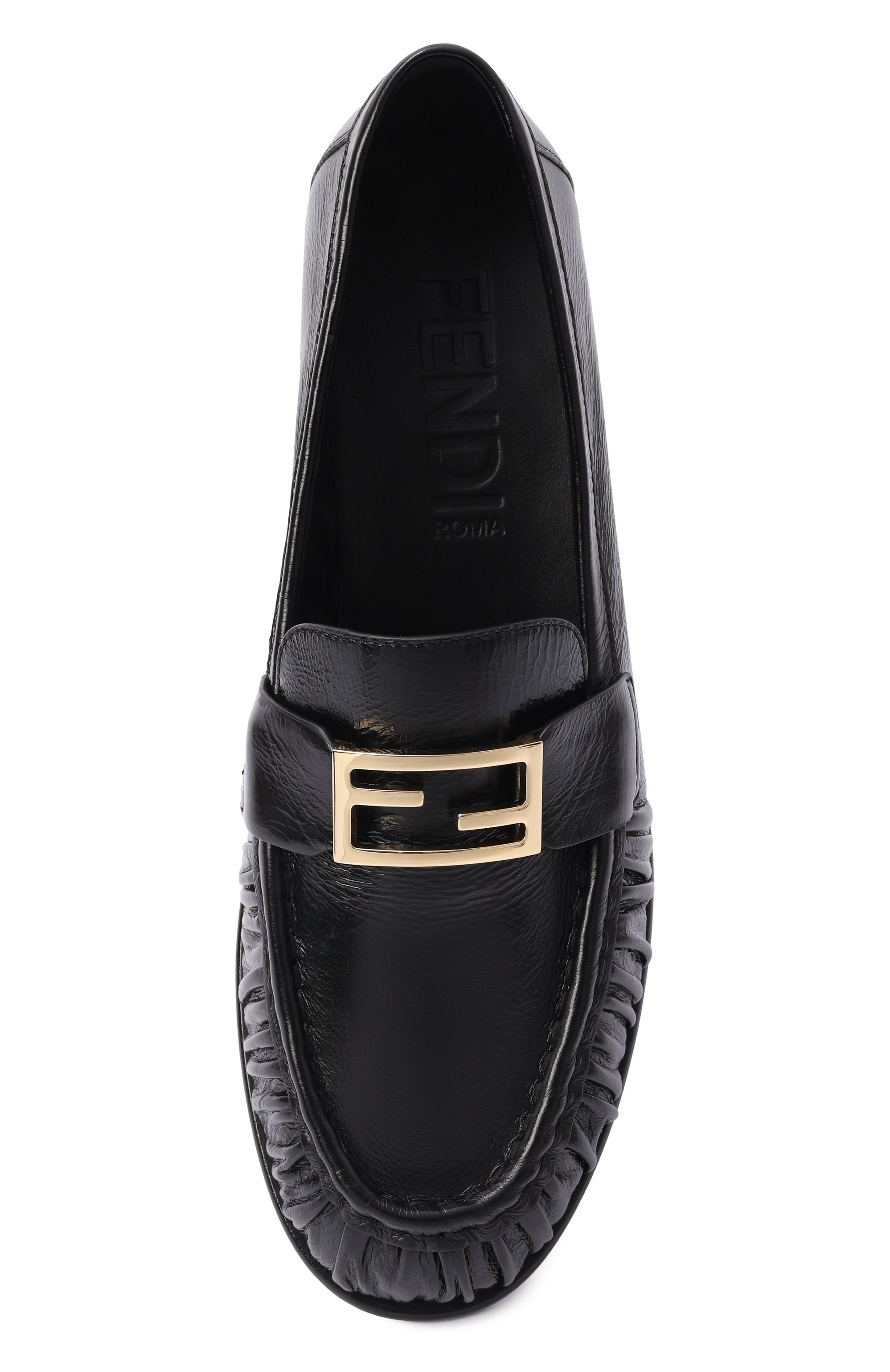 Кожаные лоферы baguette FENDI черного цвета по цене 122500 руб., арт. 8D8756/NBA, фото 6 Кожаные лоферы baguette FENDI, арт. 8D8756/NBA, фото 6