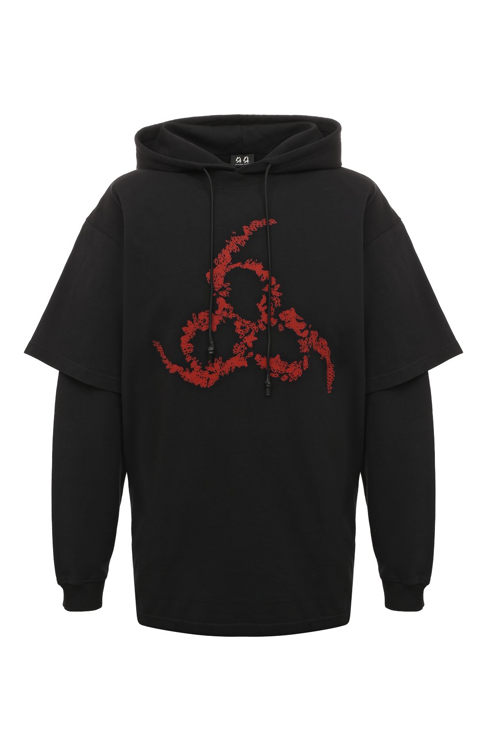 Хлопковое худи 44 LABEL GROUP черного цвета по цене 79950 руб., арт. B0030086/FA139/P115, фото 1 Хлопковое худи 44 LABEL GROUP, арт. B0030086/FA139/P115, фото 1