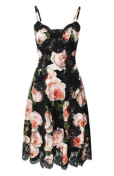 Женское платье из смеси шелка и хлопка DOLCE & GABBANA, арт. F6B3QT/FSAW9