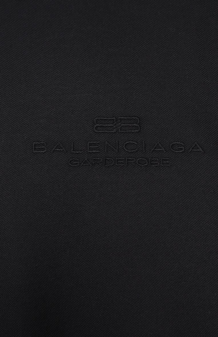 Мужское хлопковое поло garde-robe BALENCIAGA черного цвета, арт. 806144/TRVW4 | Фото 6 (Рукава: Длинные; Материал внешний: Хлопок; Длина (для топов): Удлиненные; Принт: Без принта; Застежка: Пуговицы; Стили: Кэжуэл; Автоматизация сост�ава: Проставлено; Автоматизация ТО: Проставлено; Кросс-КТ: Джерси; Детали: Без декора)