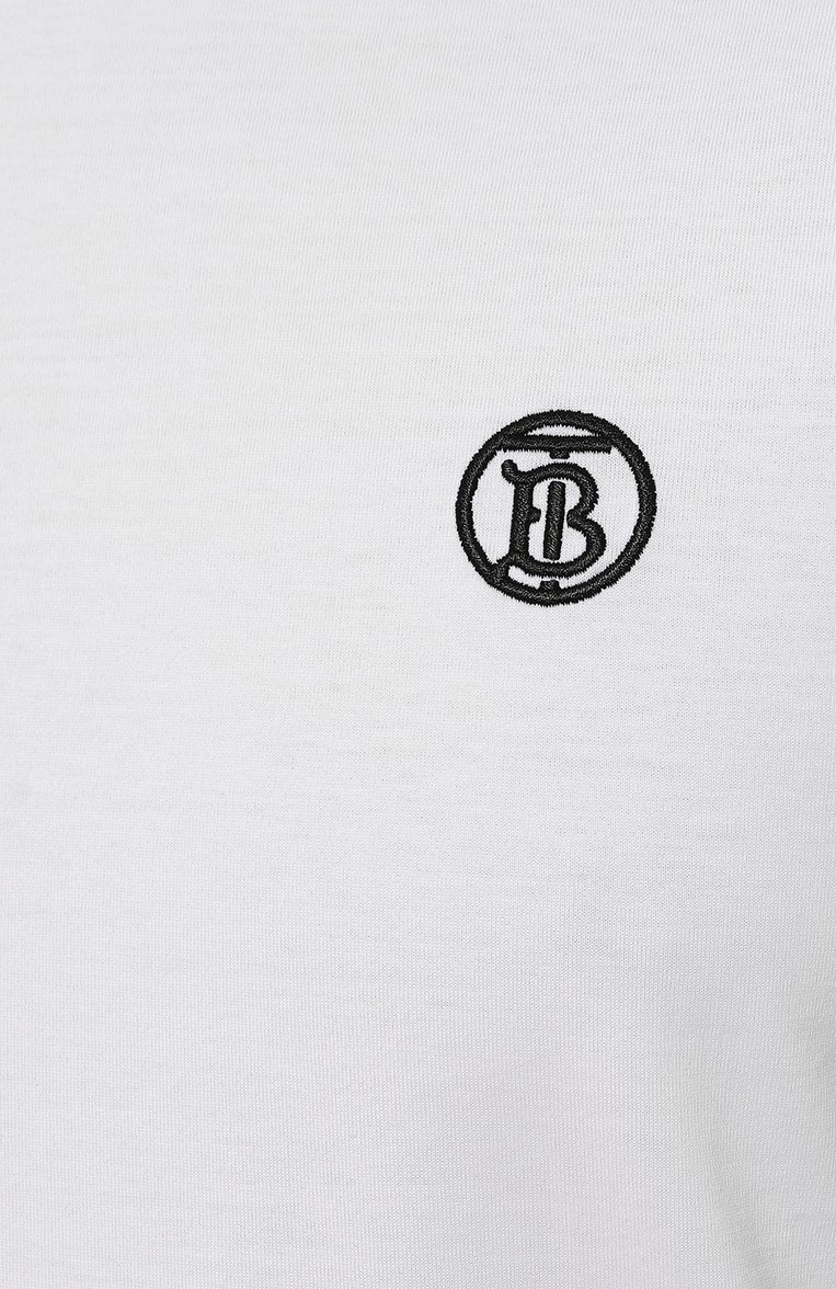 Мужская хлопковая футболка BURBERRY белого цвета, арт. 8053422 | Фото 5 (Материал внешний: Хлопок; Длина (для топов): Стандартные; Рукава: Короткие; Стили: Кэжуэл; Принт: Без принта; Кросс-КТ: Джерси; Мужское Кросс-КТ: Футболка-одежда; Автоматизация состава: Проставлено; Автоматизация ТО: Проставлено; Детали: Декор)