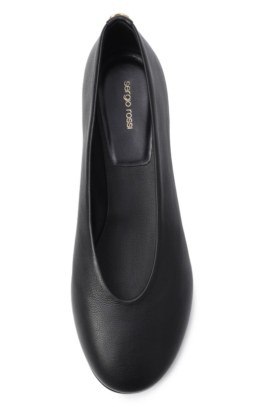 Кожаные балетки Swan Sergio Rossi B14310/MVIN14 Чёрный  B14310/MVIN14 Фото 6