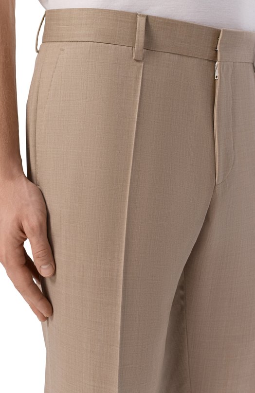 Шерстяные брюки BOSS 50469174 Бежевый  50469174 Фото 5