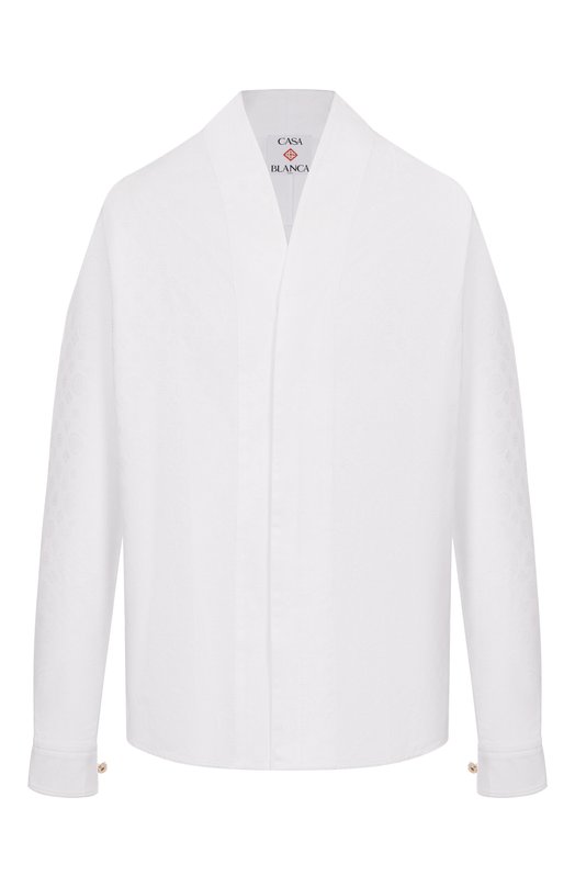 Хлопковая рубашка Casablanca M-AW25-SH-231-01 Белый M-AW25-SH-231-01