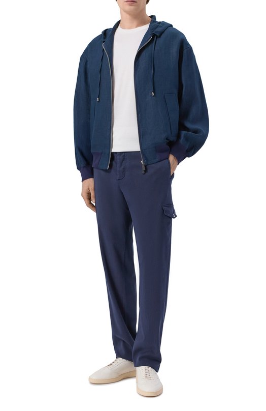 Льняной бомбер Kiton UGK137K0708H Синий  UGK137K0708H Фото 2