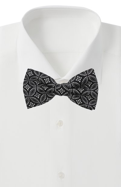 Шелковый галстук-бабочка DOLCE & GABBANA черно-белого цвета по цене 17200 руб., арт. GR053E/G0XBF, фото 2 Шелковый галстук-бабочка DOLCE & GABBANA, арт. GR053E/G0XBF, фото 2