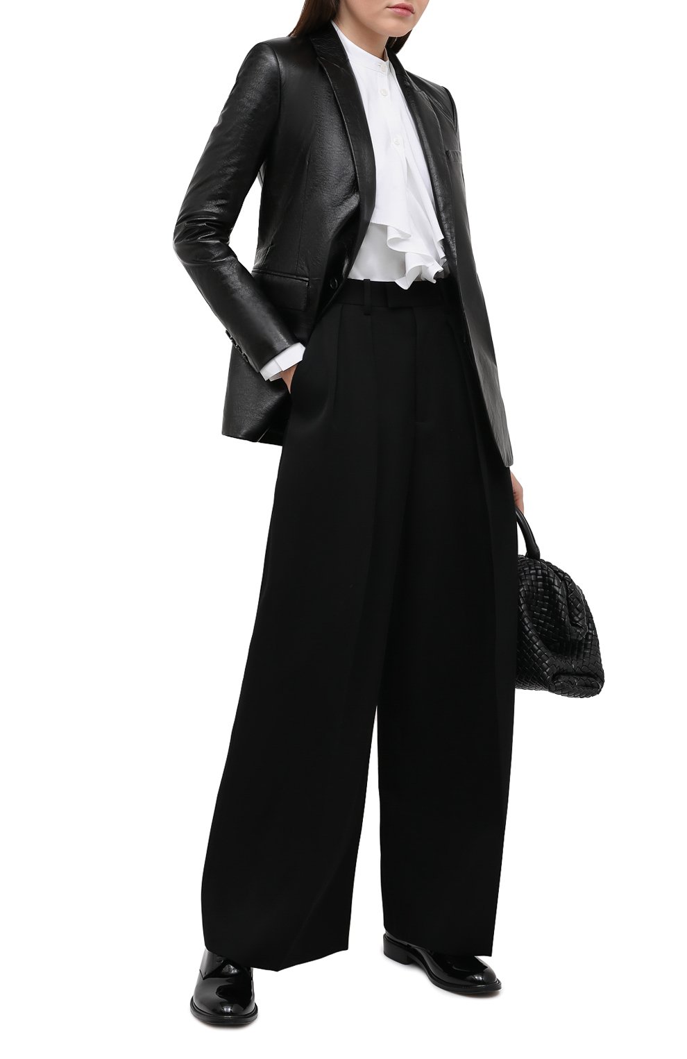 Кожаный жакет SAINT LAURENT черного цвета по цене 520500 руб., арт. 636931/YCDG2, фото 2 Кожаный жакет SAINT LAURENT, арт. 636931/YCDG2, фото 2