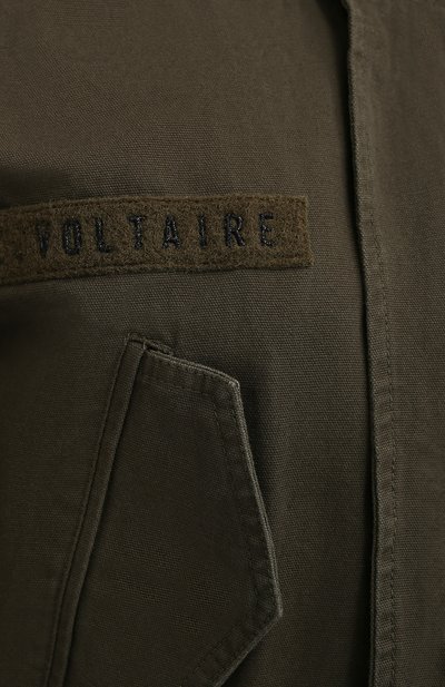 Хлопковая парка ZADIG AND VOLTAIRE хаки цвета по цене 57450 руб., арт. SKCD2903F, фото 5 Хлопковая парка ZADIG AND VOLTAIRE, арт. SKCD2903F, фото 5