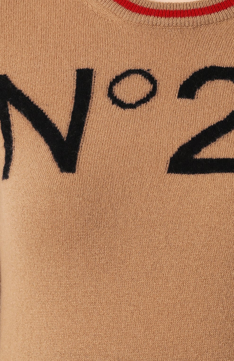 Шерстяной пуловер N21 бежевого цвета по цене 27850 руб., арт. 19I N2M0/A048/7081, фото 5 Шерстяной пуловер N21, арт. 19I N2M0/A048/7081, фото 5