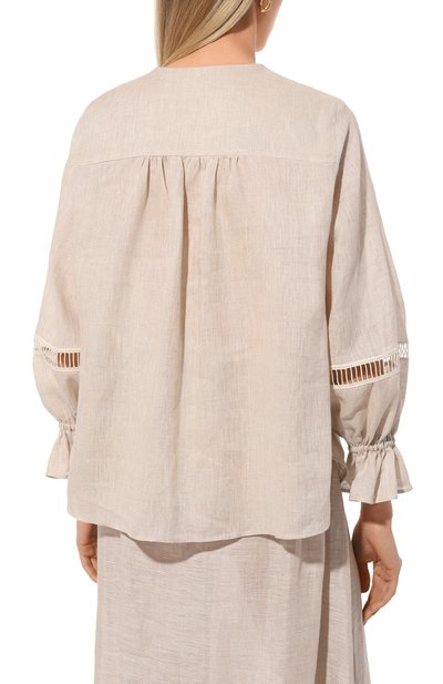 Льняная блузка KITON, арт. D57461H06388, фото 4