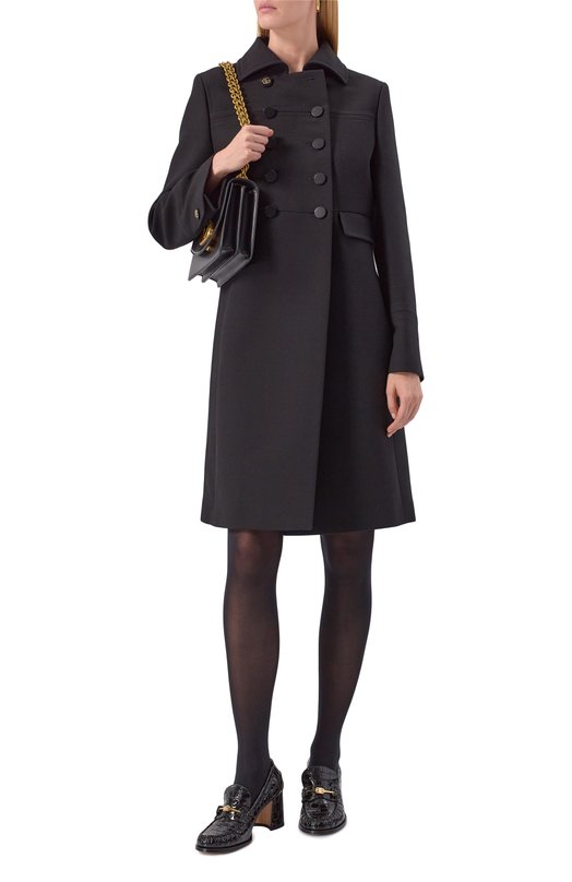 Шерстяное пальто Gucci 823841/Z7ASS Чёрный  823841/Z7ASS Фото 2