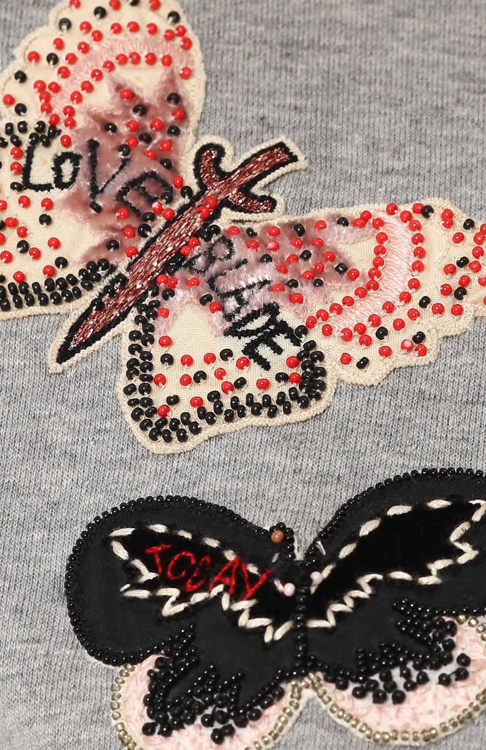 Хлопковый свитшот ч контрастной отделкой в виде бабочек VALENTINO, арт. PB3MF04D/3P5, фото 5