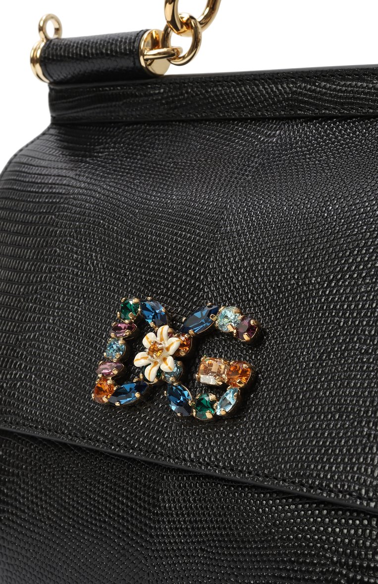 Женская сумка sicily medium DOLCE & GABBANA черного цвета, арт. BB6002/AI742 | Фото 3 (Ремень/цепочка: На ремешке; Материал: Натуральная кожа; Статус проверки: Проверено, Проверена категория; Сумки-технические: Сумки через плечо, Сумки top-handle; Размер: medium)