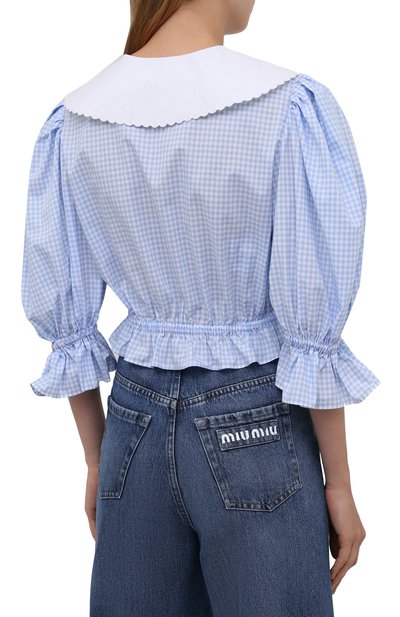 Хлопковая блузка MIU MIU, арт. MK1540-318-F0012, фото 4