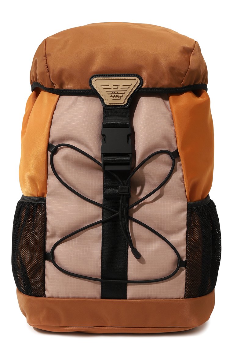 Детская рюкзак EMPORIO ARMANI коричневого цвета, арт. 402544/3F552 | Фото 1 (Материал сплава: Проставлено; Нос: Не проставлено; Материал: Текстиль)