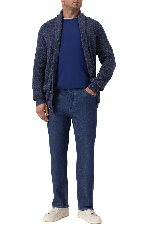 Хлопковая футболка Brunello Cucinelli M0B137427 Синий  M0B137427 Фото 2