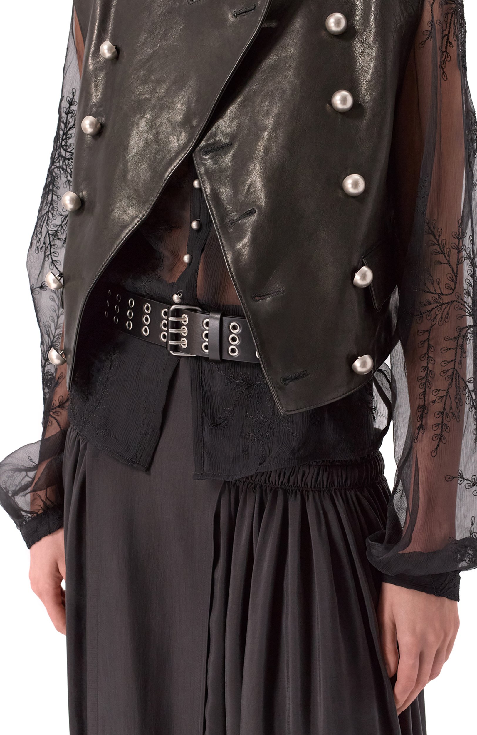 Кожаный ремень ANN DEMEULEMEESTER черного цвета по цене 55750 руб., арт. B0012602/LT128, фото 2 Кожаный ремень ANN DEMEULEMEESTER, арт. B0012602/LT128, фото 2
