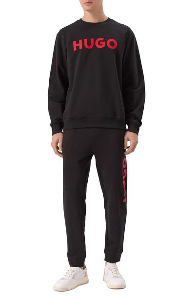 Хлопковый свитшот HUGO черного цвета по цене 12500 руб., арт. 50477328, фото 2 Хлопковый свитшот HUGO, арт. 50477328, фото 2