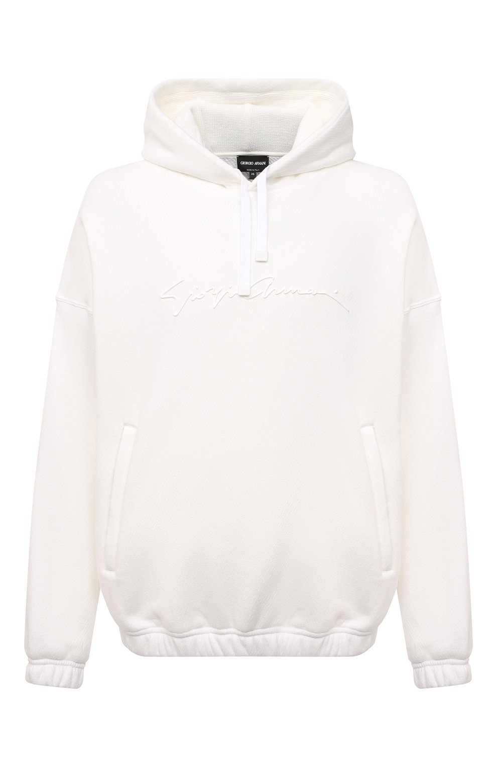 Хлопковое худи GIORGIO ARMANI белого цвета по цене 89950 руб., арт. 3LSM6G/SJL6Z, фото 1 Хлопковое худи GIORGIO ARMANI, арт. 3LSM6G/SJL6Z, фото 1