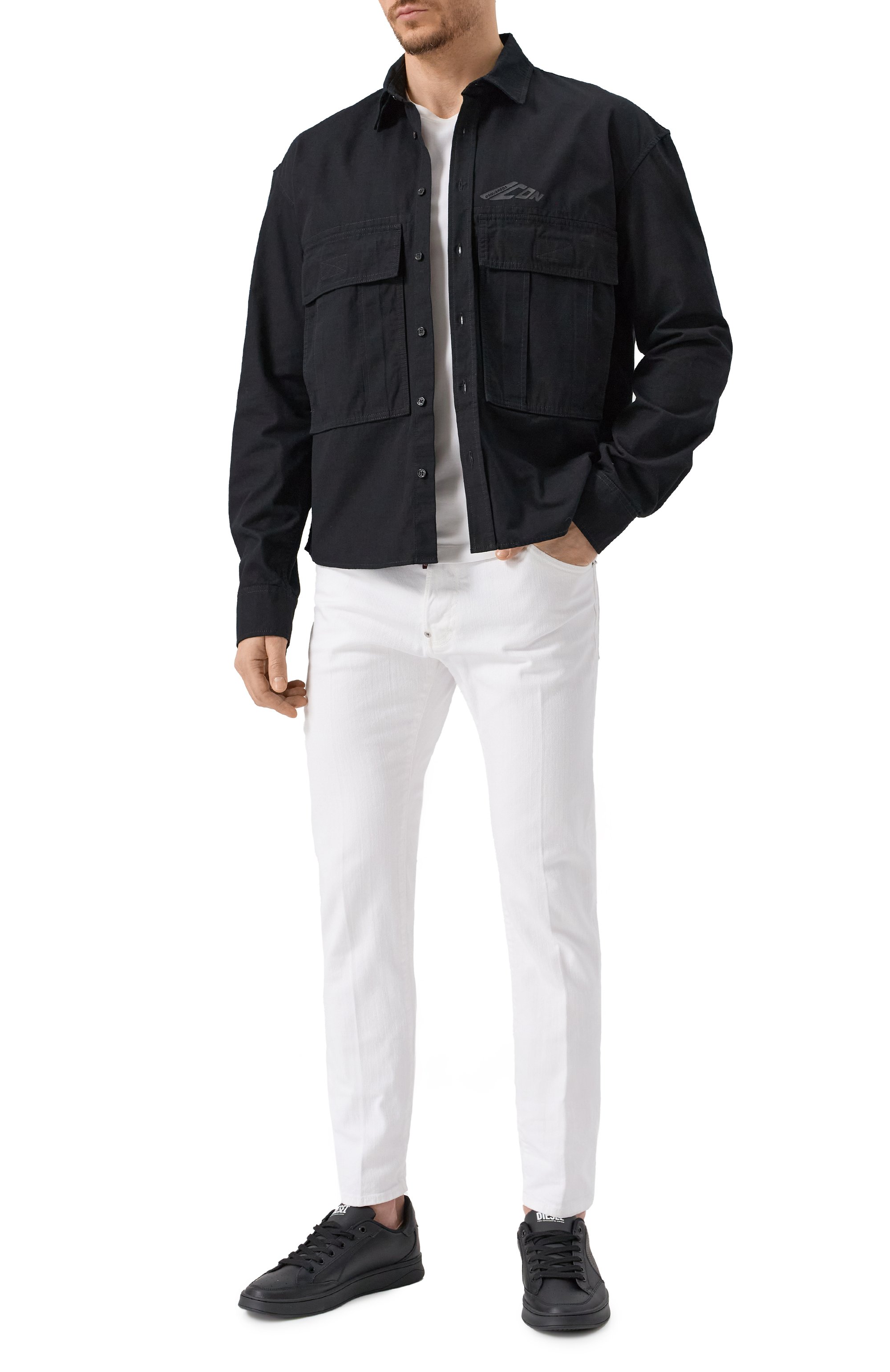 Хлопковая рубашка icon DSQUARED2 черного цвета по цене 59950 руб., арт. S79DL0052/D35224, фото 2 Хлопковая рубашка icon DSQUARED2, арт. S79DL0052/D35224, фото 2